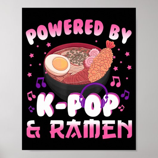 Aangedreven door Kpop en Ramen Kpop Kawaii Anime G Poster (Voorkant)