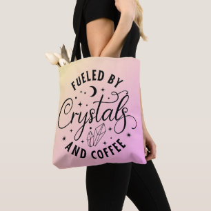 Aangedreven Door Kristallen en Koffie Roze Ombre H Draagtas