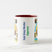 Aangedreven door Linux - Aangedreven door koffie Tweekleurige Koffiemok (Center)