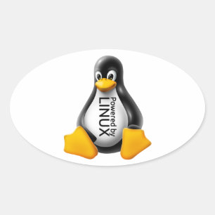 Aangedreven door Linux Ovale Sticker