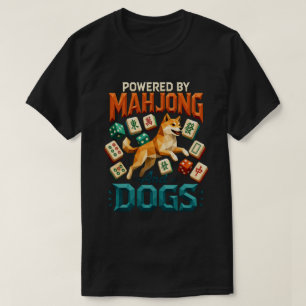 Aangedreven door Mahjong en Honden Shiba Inu Geome T-shirt