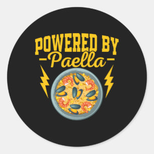 Aangedreven door Paella Espana Rijstgerecht Voedse Ronde Sticker