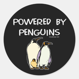 Aangedreven door pinguïns ronde sticker