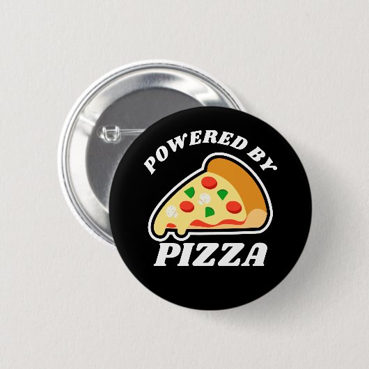 'Aangedreven door Pizza' pizza's Ronde Button 5,7 Cm (Voorkant /achterkant)