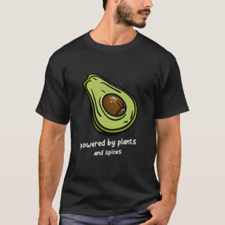 Aangedreven door Plant en specerijen Grappige vega T-shirt