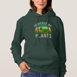 Aangedreven door Planten Funny Green Vegan Sunset Hoodie