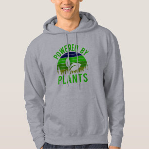 Aangedreven door Planten Funny Green Vegan Sunset Hoodie