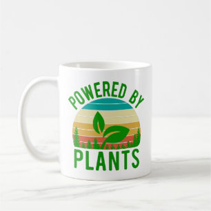 Aangedreven door Planten Funny Green Vegan  Sunset Koffiemok