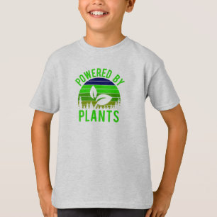 Aangedreven door Planten Funny Green Vegan  Sunset T-shirt