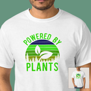 Aangedreven door Planten Funny Green Vegan  Sunset T-shirt