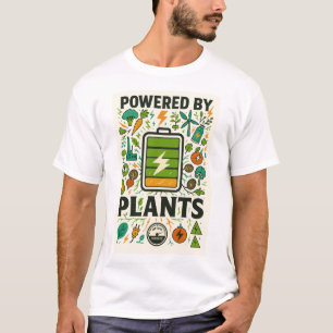Aangedreven door Planten plantaardige bliksem T-shirt