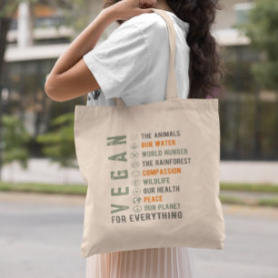 Aangedreven door Planten Vegan voor alles Tote Bag