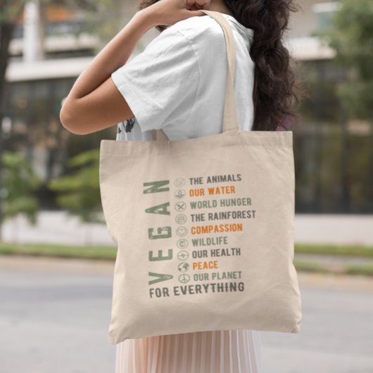 Aangedreven door Planten Vegan voor alles Tote Bag