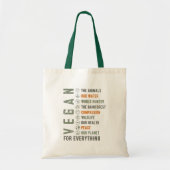 Aangedreven door Planten Vegan voor alles Tote Bag (Voorkant)