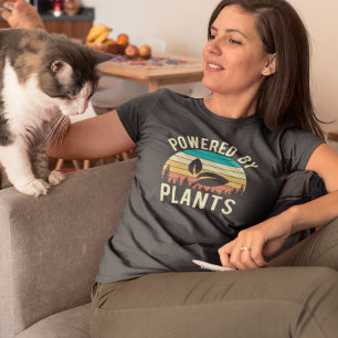Aangedreven door Planten Veganistisch Vegetarisch  T-shirt