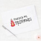 Aangedreven door propaan ovale sticker (Envelop)