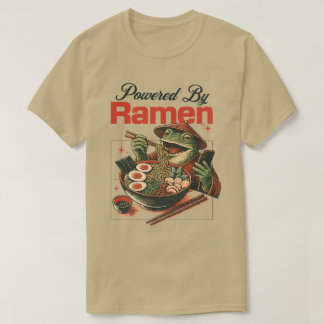 Aangedreven door Ramen Frog Phone Scrollin Funny N T-shirt