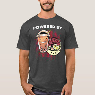 Aangedreven door Ramen Noodles Soup en Boba Kawaii T-shirt