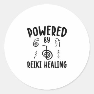 Aangedreven door Reiki Healing Cadeauideeën Ronde Sticker