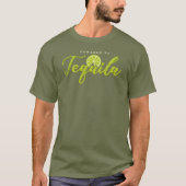 Aangedreven door Tequila Lime Green Funny Party Ga T-shirt (Voorkant)