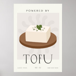 Aangedreven door Tofu Vegan Planten Gebaseerde Keu Poster