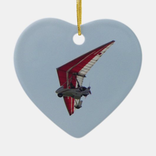 Aangedreven hang glider keramisch ornament (Voorkant)