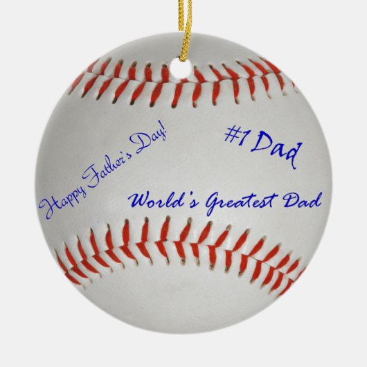 Aangedreven honkbal keramisch ornament (Voorkant)