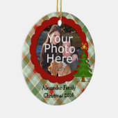 Aangenaam geruite foto kerst ornament (Rechts)