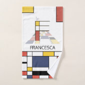 Aangenaam neoplasticisme Art Monogram. Brief F Bad Handdoek (Handdoek)