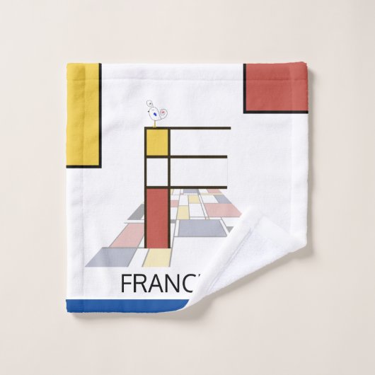 Aangenaam neoplasticisme Art Monogram. Brief F Bad Handdoek (Wasdoekje)