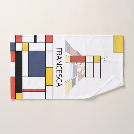 Aangenaam neoplasticisme Art Monogram. Brief F Bad Handdoek (Handdoek)