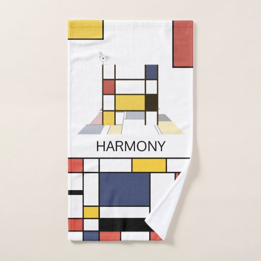 Aangenaam neoplasticisme Art Monogram. Brief H Bad Handdoek (Handdoek)