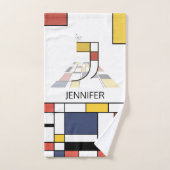 Aangenaam neoplasticisme Art Monogram. Brief J Bad Handdoek (Handdoek)