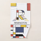 Aangenaam neoplasticisme Art Monogram. Brief R Bad Handdoek (Handdoek)