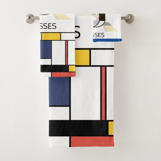 Aangenaam neoplasticisme Art Monogram. Brief U Bad Handdoek (Insitu)