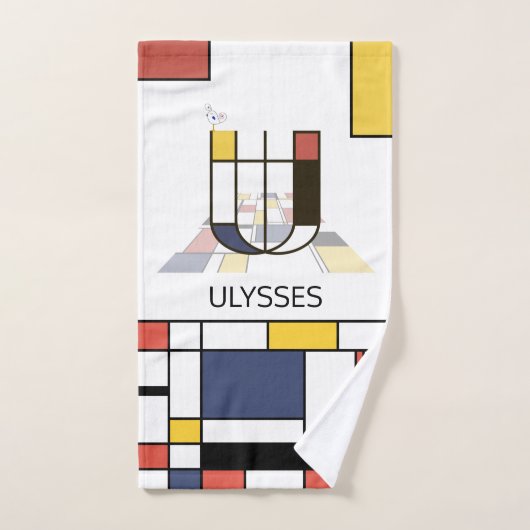 Aangenaam neoplasticisme Art Monogram. Brief U Bad Handdoek (Handdoek)