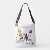 Aangenaam neoplasticisme Art Monogram. Brief W Crossbody Tas (Voorkant)