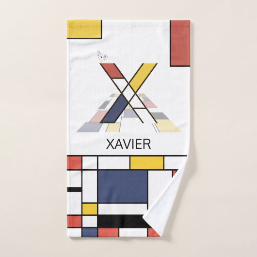 Aangenaam neoplasticisme Art Monogram. Brief X Bad Handdoek (Handdoek)