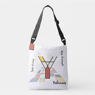 Aangenaam neoplasticisme Art Monogram. Brief Y Crossbody Tas