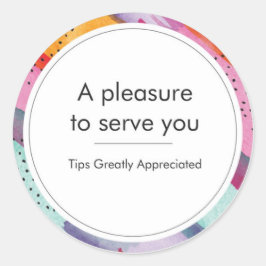 Aangenaam om u te dienen (bezorger) ronde sticker