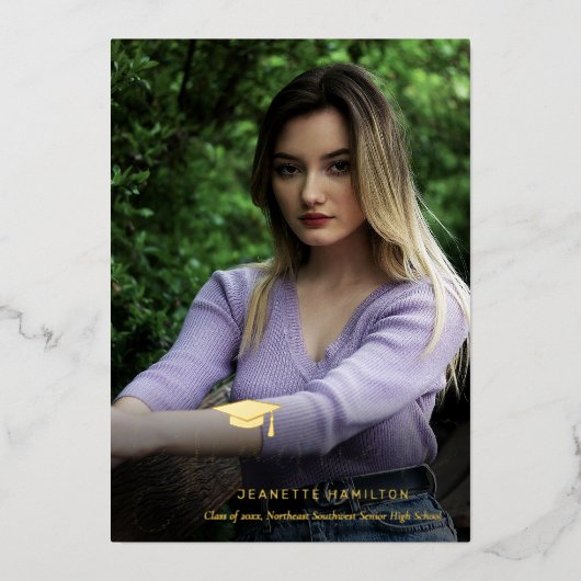 Aangenaam Typografiescript voor/achter Afstuderen  Folie Uitnodiging (Voorkant)