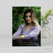 Aangenaam Typografiescript voor/achter Afstuderen  Folie Uitnodiging (Staand Voorkant)