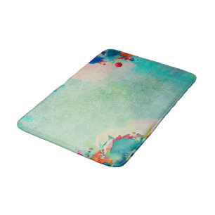 Aangename abstracte bloem waterverfpatroon badmat