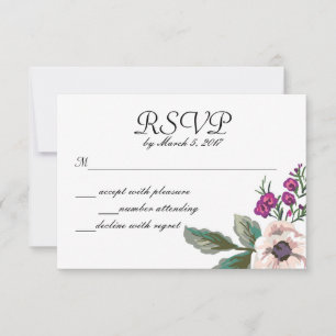 Aangename bloemen RSVP kaartje