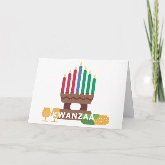 aangename kwanzaa kaarsen feestdagen kaart (Voorkant)