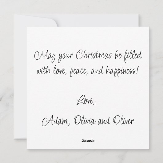 Aangepasbare Twee Knuffelberen in het Bos met Kers Feestdagenkaart (Achterkant)