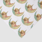 Aangepast 10lb-weefselpapier, witte kERUB EN MOON Tissuepapier (Detail)