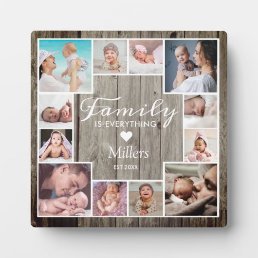 Aangepast 12-reeks - Foto Lijst Collage Rustic Woo Fotoplaat (Voorkant)