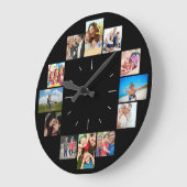 Aangepast 12-reeks herinneringen foto-collage zwar grote klok (Hoek)