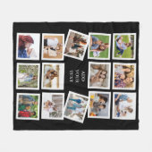 Aangepast 14 fotocollage met aangepaste tekst fleece deken (Voorkant (Horizontaal))